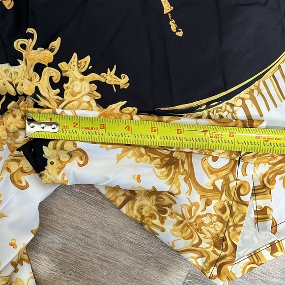 Shein Manfinity Baroque Gold Print Men’s XXL Shirt & Short Set Luxury Statement - Picture 13 of 16